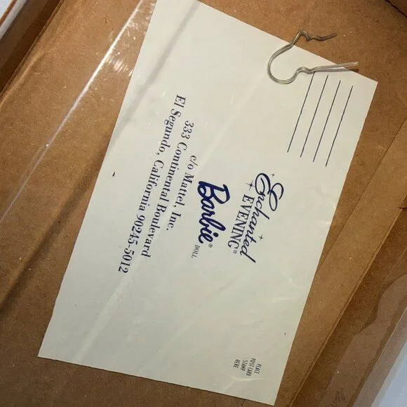 Vintage 1995 Enchanted Evening Barbie Doll #15407 in Pink Satin Gown & Fur Stole - Picture 5 of 10